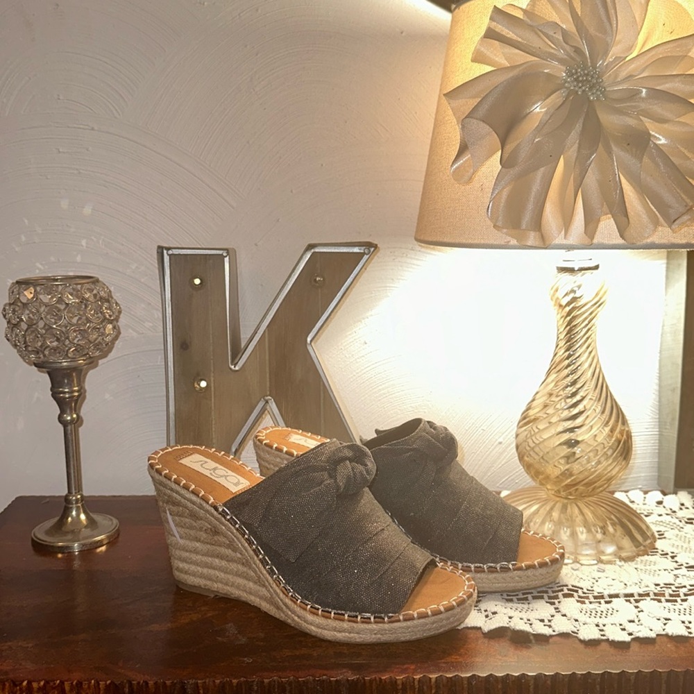 Sugar Charcoal gray with sparkles wedge heels Size 9
